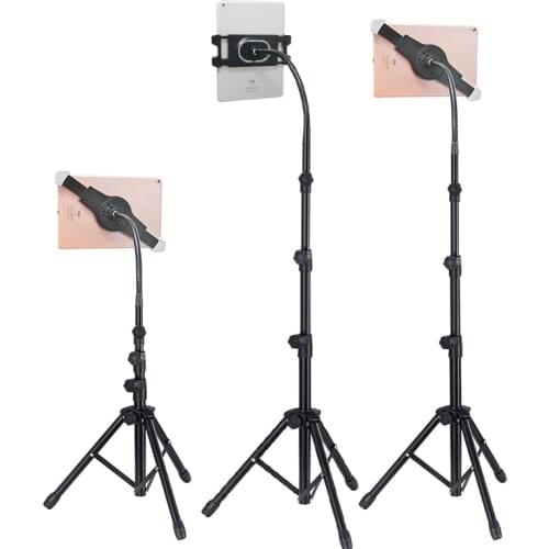 Adjustable Flexible Stretchable Tripod Floor Tablet Phone Stand Holder Support For 5-12.9 Inch iPhone iPad Air Pro 12.9 Mount