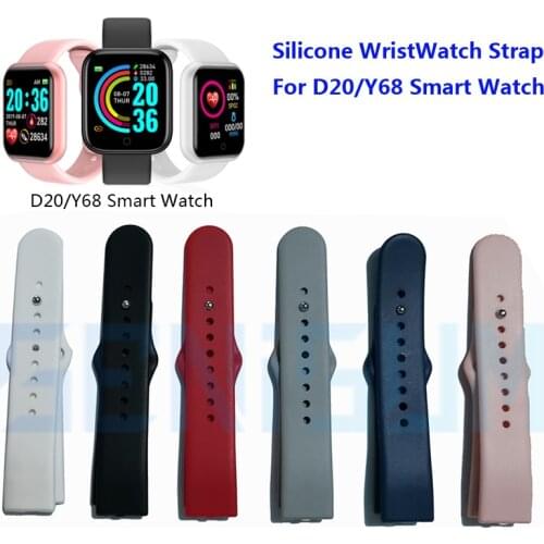 Silicone Wrist Strap for Smart Watch D20 Y68 Replaceable Soft TPU Durable Comfortable Belt For Y68plus D20S Wristband Accessory