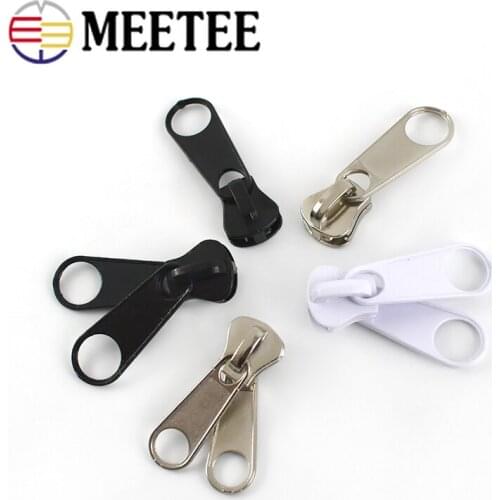 Meetee 10pcs 10# Resin Zipper Head Slider for Double Side Resin Zip Outdoor Backpack Bags DIY Garment Sewing Accessories AP603