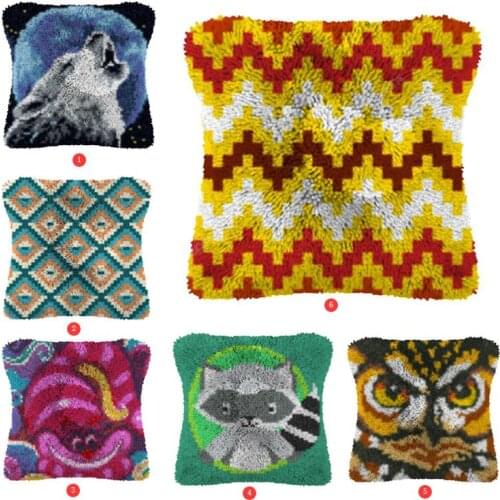 Animal Owl Pattern Cushion Latch Hook Abstract Decorative Pillows Case Designer Decoration For Home Bed Sofa