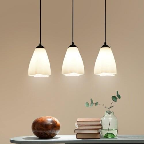 Nordic Simple Restaurant Chandelier Modern Creative Art Personality Table Bedroom Bar 3 Ligths Led Pendant Lamp Frosted Glass