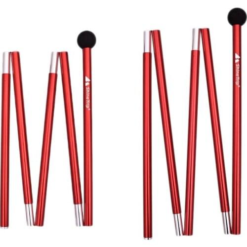 Top!-ShineTrip Set of 2, 5 Section 170cm Telescopic Adjustable Tent Poles for Camping Tarp Awning Canopy Sun Shelter