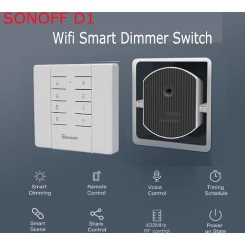 SONOFF D1 RM433 RF Remote Wifi Smart Dimmer Switch DIY Smart Home Module Adjust Light Brightness for eWelink APP for Alexa