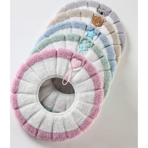 Universal Washable Toilet Seat Mat Case with lift Buckle Warm Bathroom Accessories Interior For Home Decor Close stool Mat Cover