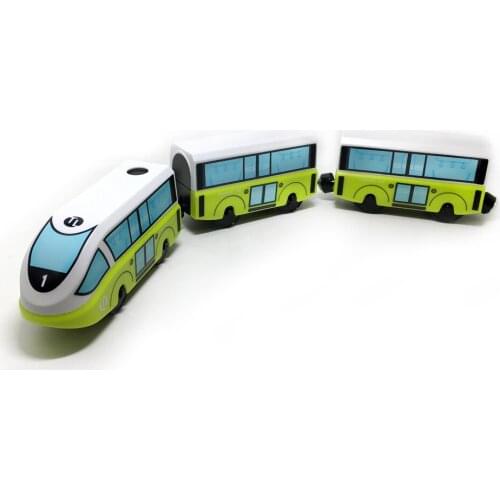 W129 Magnetic Slot Electric Train with 2 Carriages Wood Toy FIT track wooden track Brio Children Electric Toy