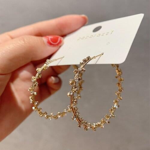 ZDMXJL 2021 New Arrival Fahion Womens Earrings Fine Large circle Big Round Earrings for Women Bijoux Korean Jewelry Wholesale