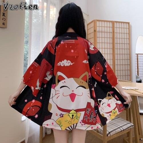 Women Asian Clothes Kimono Cardigan Shirt Female Traditional Japanese Kimonos Haori Summer Beach Kimono Japanese Streetwear