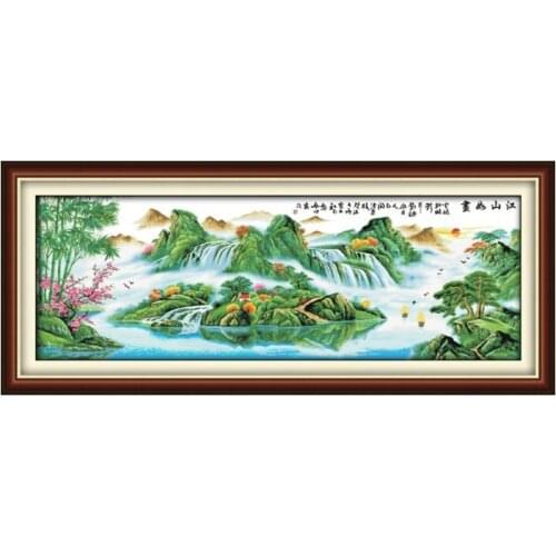 Picturesque scenery(2) cross stitch kit 14ct 11ct count print canvas stitching embroidery kits for audlt