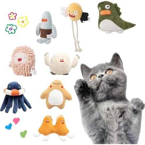 Teeth Grinding Catnip Toys Funny Interactive Plush Cat Toy Pet Kitten Chewing Vocal Toy Claws Thumb Bite Cat mint For Cats hot