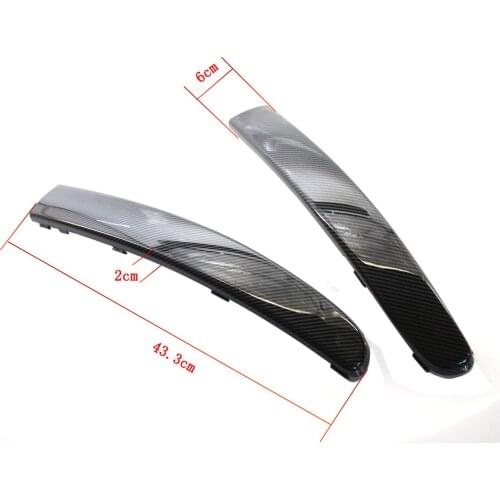 1 Pair Front Bumper Moulding Trim Carbon Fiber Black Replacement for FIAT 500 2008-2015