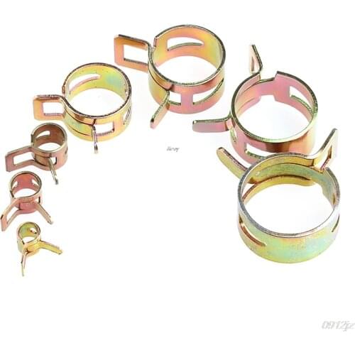 10Pcs 6-22mm Spring Clip Fuel Line Hose Water Pipe Air Tube Clamps Fastener C90A New Drop ship