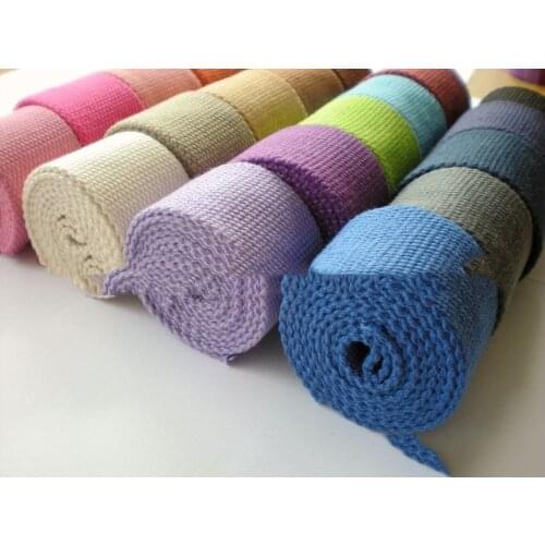 10Yard 25mm Width Thick 2mm Cotton Ribbon Canvas Webbing Tape for Bags Strap Belt Sewing Clothing Craft Accessories Ribbon Belt