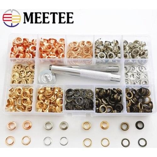 100/200/280Sets Grommet Kits 6mm Metal Eyelets with 3 Install Tool Kit DIY Fabric Garments Eyelet Buttons Leather Craft Repair