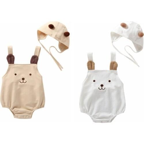 2Pcs Baby Girls Romper Cartoon Rabbit Pattern Cotton Long Sleeve Jumpsuit+Headband Outfits Set Newborn Infant Clothes