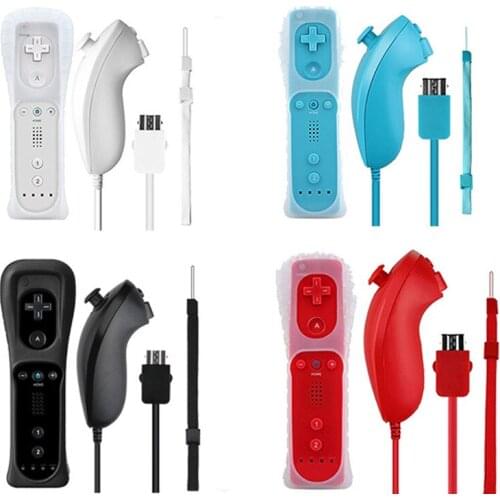 2in1 Motion Plus Remote Control + Nunchuck Controller for Nintend Wii Game
