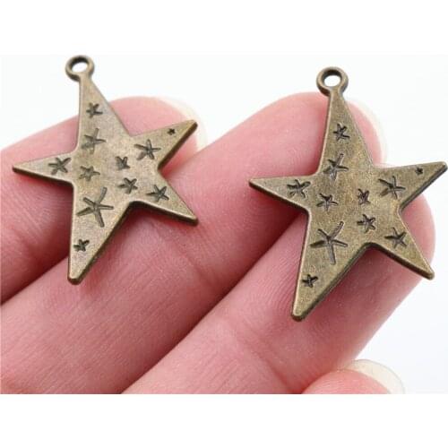 31x21mm 10pcs Antique Bronze Plated Star Handmade Charms Pendant:DIY for bracelet necklace-P6-19