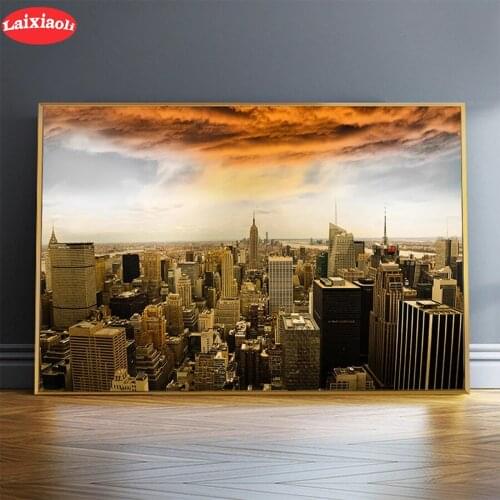 5D DIY Diamond Embroidery Natural scenery, skyline city buildings Full Kits Diamond Painting Cross Stitch Decor For Home