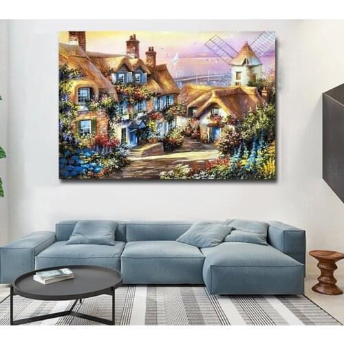 The new diamond embroidery leisure cottage Diy 5d diamond painting mosaic full square round diamond mosaic home decoration