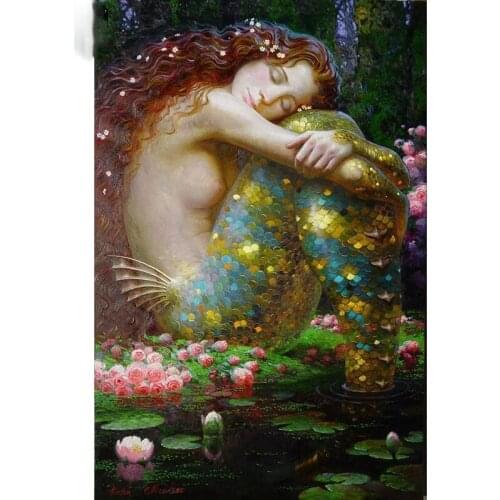 5D Diy Full Square Diamond Painting Mermaid Diamond Embroidery Cross Stitch Rhinestone Mosaic Painting Wall Sticker For Decor