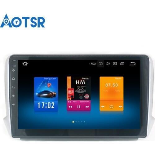 Aotsr Android 8.0 GPS Navigation Car DVD Player For PEUGEOT 208/2008 2015+ Multimedia 2 din Radio Recorder Navigation Bluetooth
