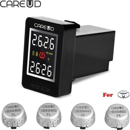 CAREUD TPMS U912 For Toyota Tire Pressure Sensor 4 External Sensors Tire Pressure Temperature Support C and F Tire Pressure