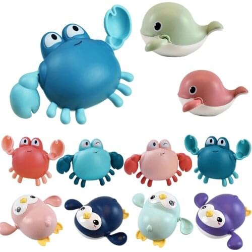Baby Toys Bathing Ducks Cartoon Animal Whale Crab Swimming Pool Water Play Game Chain Clockwork Bath Toys For Children