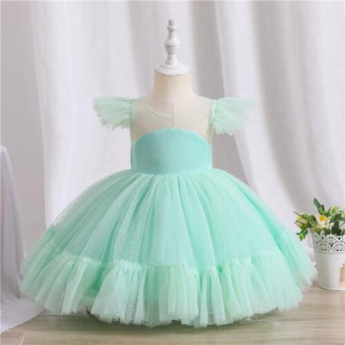 Baby Girl Tutu Party Gown Flower Girls Dresses for Wedding 4 8 10 Years Birthday Kids Clothes Princess Children Formal Frocks