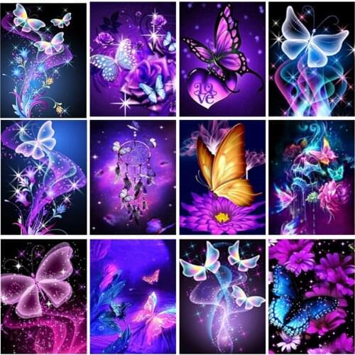 Diy5d diamant schilderen kruissteek "bloem vlinder" volledige vierkante ronde borduurwerk foto strass kunst decoratie