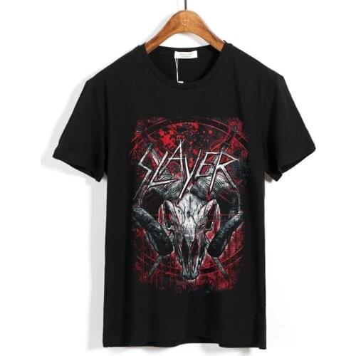 6 designs Harajuku Slayer Rock Brand men women shirt 3D goat skull bone Hardrock Heavy Thrash Metal Tee camiseta Customize