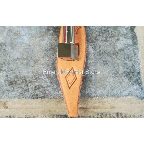 Leather carving printing tools DIY hand carved steel patterns, straight rhombic leather tools, leather rhombus seals