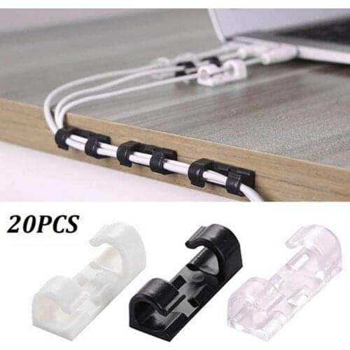 20Pcs Cable Manager Easy to Install ABS Clips Office Cable Manager for Office Cable Manager Easy