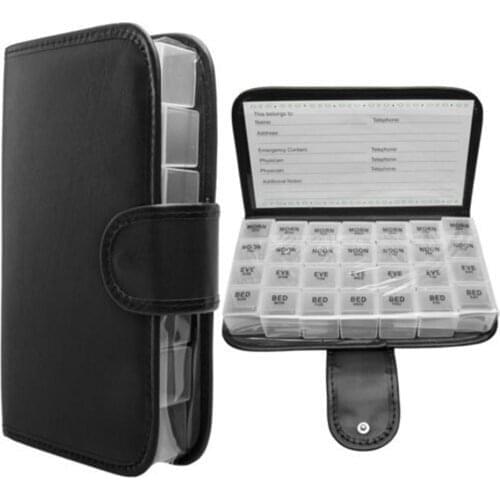 28 Grid Medicine Box Plastic Storage Medicine Box Wallet Notebook Medicine Box Wallet Medicine Box