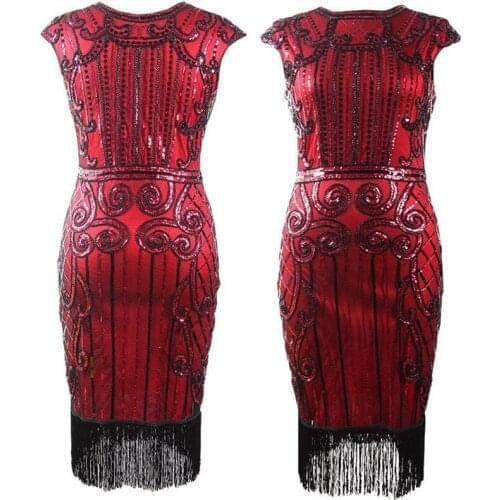 Custom Size Cosplay Costumes Halloween Party 1920s Vintage Inspired Sequin Embellished Fringe Long Gatsby Flapper Dress S-3XL