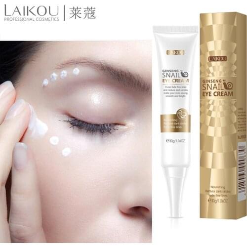 LAIKOU Ginseng Snail Anti Wrinkle Eye Cream Firming Remove Dark Circles Eye Bags Improve Fine Lines Puffiness Nourish Skin Care