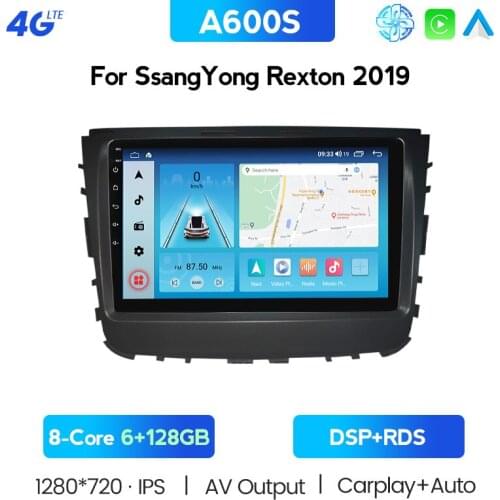 9" Android 10.0 Smart Car Radio Video Player For SsangYong Rexton 2019 Auto Multimedia GPS Stereo Carplay 4GLTE Rear View No DVD