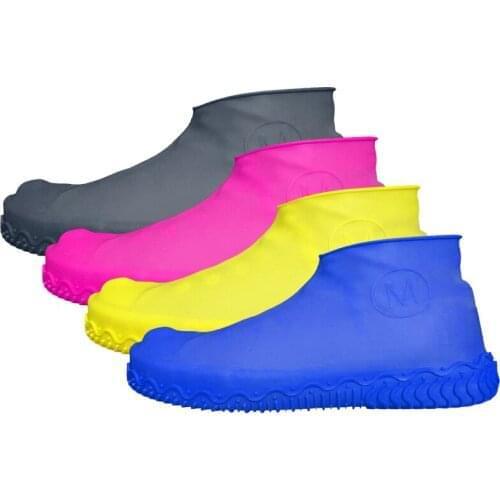 1Pair Reusable Latex Waterproof Rain Shoes Covers Slip-resistant Rubber Rain Boot Overshoes S/M/L Shoes Accessories