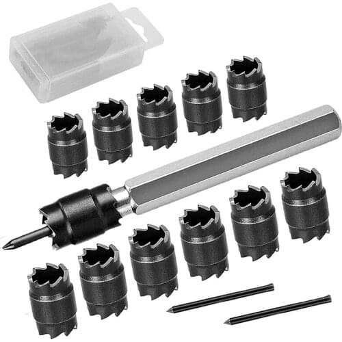 14-Piece Double-Sided 3/8Inch HSS Spot Welding Cutter Set for Electric Drill Spot Welding