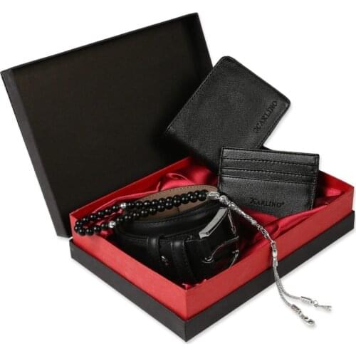 Mens Accessory Gift Set Belt Wallet Card Holder Rosary Purse Luxury Designer Mens Wallet 2021 Belt For Men Mens Accessories