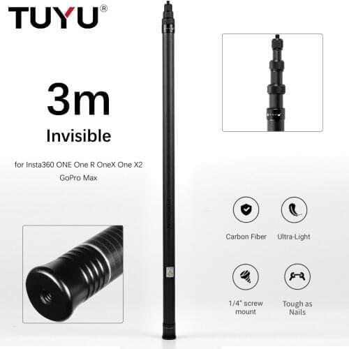 3M Insta360 ONE X2 Invisible Selfie Stick for ONE R ONE X GoPro Max Ultra-Light Carbon Fiber for GoPro 9 Action Camera Accessory