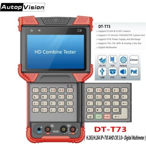 Newest H.265 IP CCTV Camera Tester Monitor DT-T73 4.0 Inch HD Combine Tester support Analog/3.0 CVI TVI AHD /Digital Multimeter