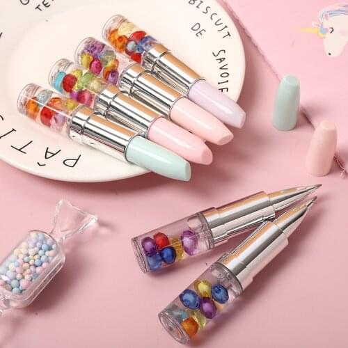 1 Pcs Ballpoint Pen School Creative Little Fairy Quicksand Stationery Office Supplies Gift Styling Lipstick Pens Student Prize