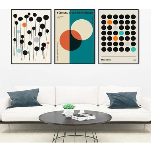 Affiche D'Art De Mur Abstrait GéOméTrique à Pois Et Studio D'Art Moderne Bureau à Domicile Toile Art DéCoration Murale Peinture