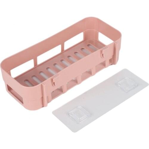 PP Plastic Practical Home Kitchen Bathroom Basket Shelf Storage Rack Wall Mounted Anti-Slip Utensil Stand Holder Rack