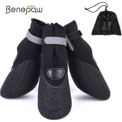 Benepaw Durable Dog Shoes Waterproof Reflective Winter Anti-slip Boots For Small Large Dogs Breathable Puppy Booties Outdoor