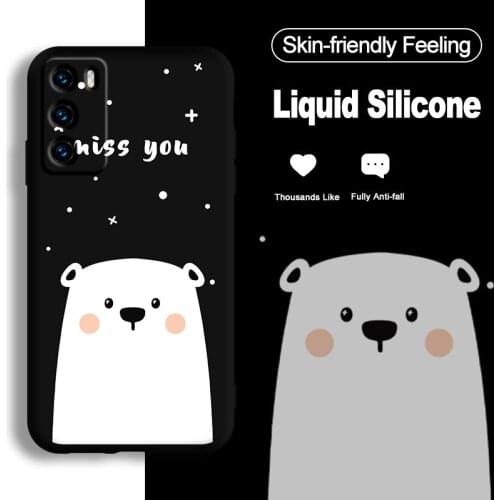 ASINA Silicone Case For Huawei P40 P30 P Smart 2019 Cover Cartoon Original Liquid Bumper Pattern Cover For Nova 3i 5t Capa Funda