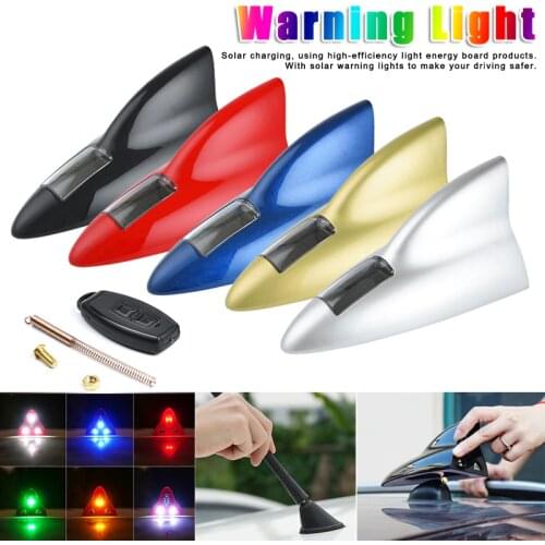 LED Shark Fin Light Solar Power Warning Lamp Anti Collision Decoration for Car Car Styling