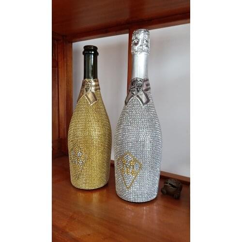 Metallic sequin fabric for wine bottle decoration