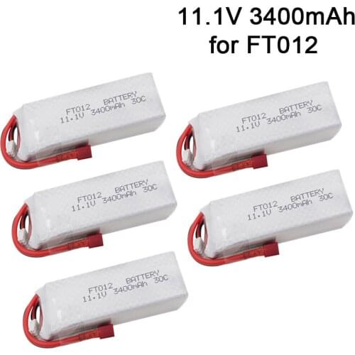 Upgrade Boat 11.1V 3400mAH 3S Battery Parts For Feilun FT012 Huanqi 734 RC Boat Rechargeable Battery 1 to 5pcs