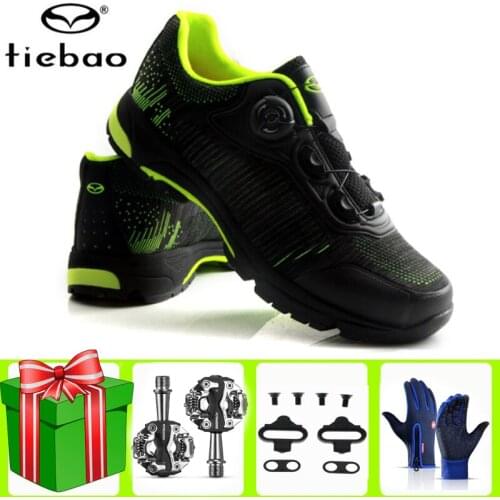 Tiebao Cycling Shoes Outdoor Athletic SPD Pedals Men Sneakers Mountain Bike Self-locking Bicycle Riding Bicicleta Carretera
