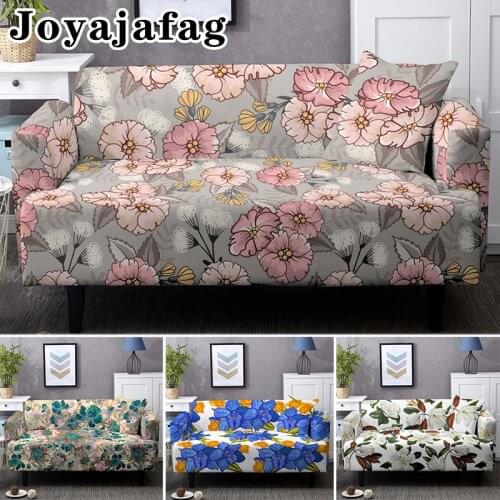 Vintage Elegant Flowers Elastic Sofa Covers Washable Stretch Slipcover For Living Room 1/2/3/4 Seaters L Type Corner Couch Cover